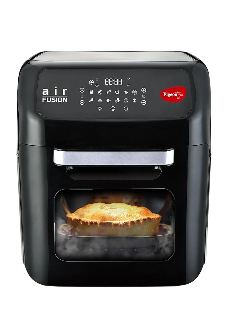 Pigeon by Stovekraft Air Fryer Oven 12L | 1800W | 2-in-1 Appliance - AirfryerOTG | Digital Touchscreen | 9 Preset Menu | Air Fry, Bake, Broil, Toast, Defrost (Black) | With Rotisserie | 7 Accessories