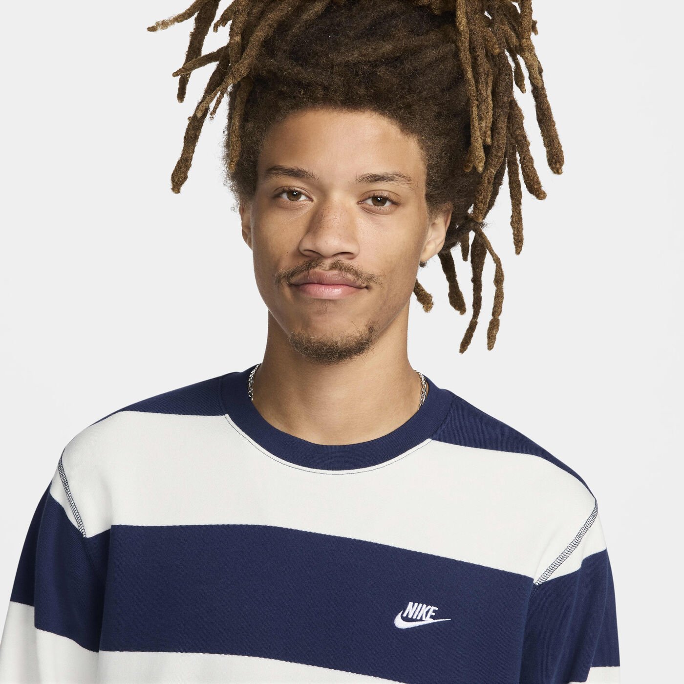Men's Club Fleece Striped Heavyweight Crew