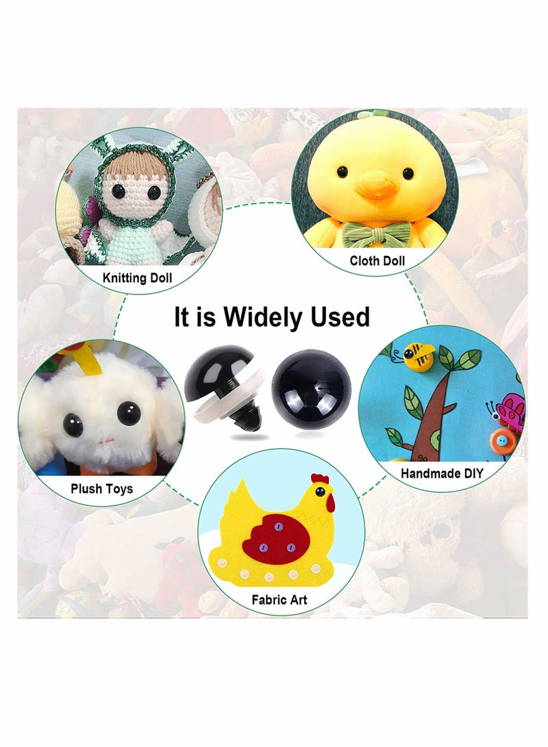 Doll Eyes with Washers, 120 Pcs Plastic Safety Crochet Eyes and 120 Pcs Washers, for Crochet Crafts Washer Assorted Sizes for Doll, Plush Animal and Teddy Bear Puppet Craft Making (0.48 Inch/12 mm)