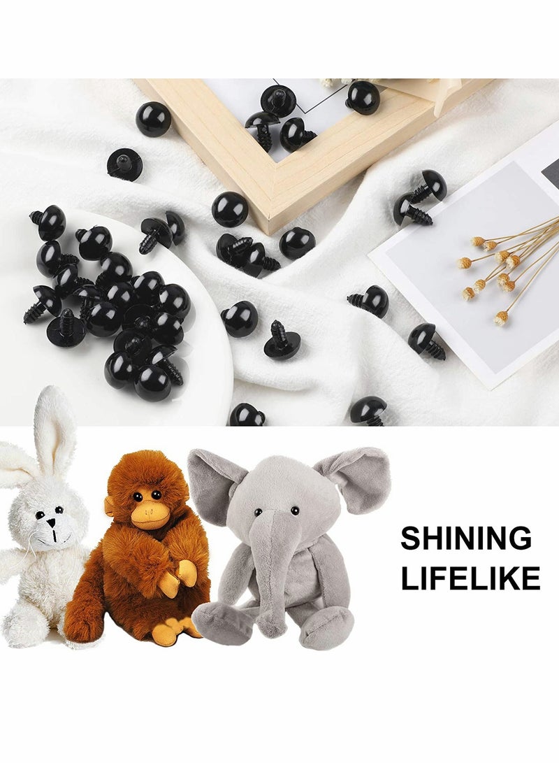 Doll Eyes with Washers, 120 Pcs Plastic Safety Crochet Eyes and 120 Pcs Washers, for Crochet Crafts Washer Assorted Sizes for Doll, Plush Animal and Teddy Bear Puppet Craft Making (0.48 Inch/12 mm)