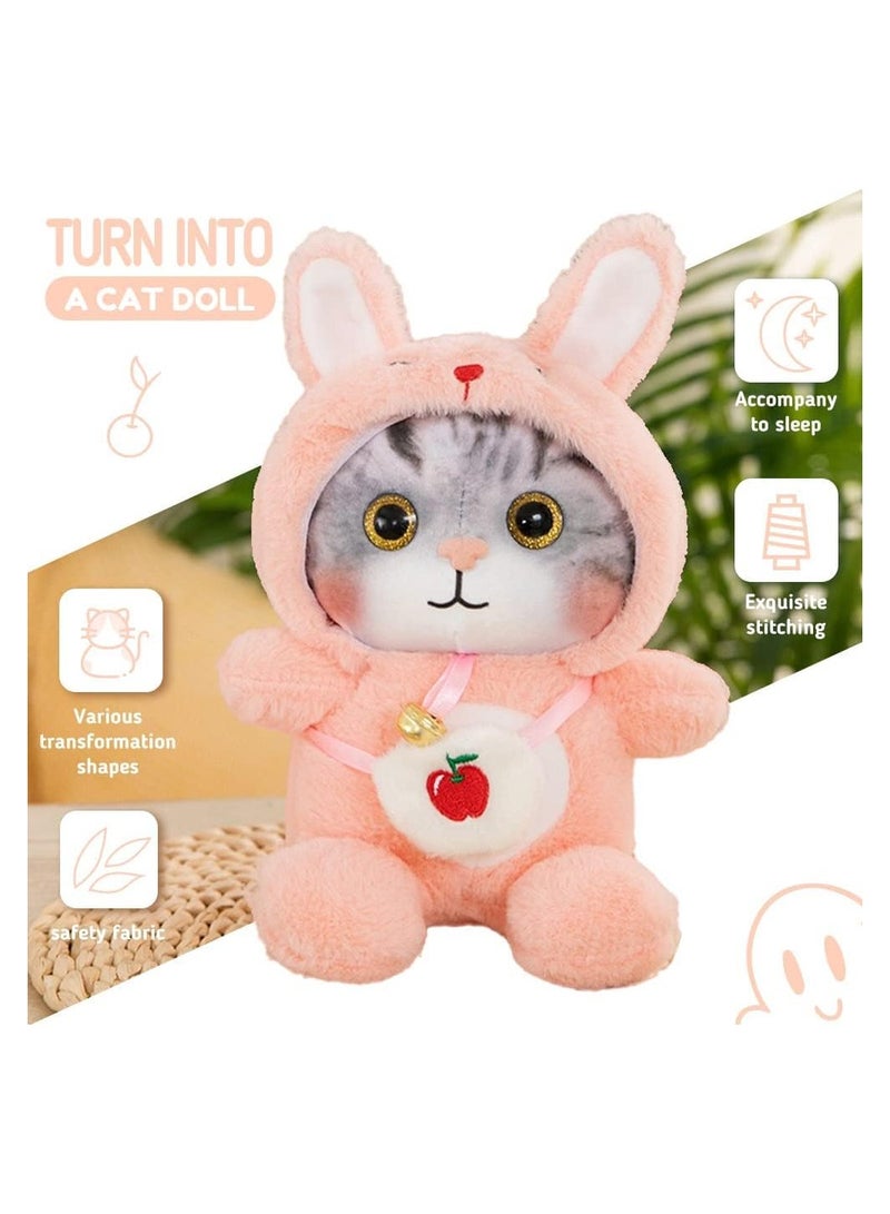 Cat Plush Toy in Penguin Outfit - Soft Cuddly Gift for Boys & Girls, Perfect Birthday Present (Pink)