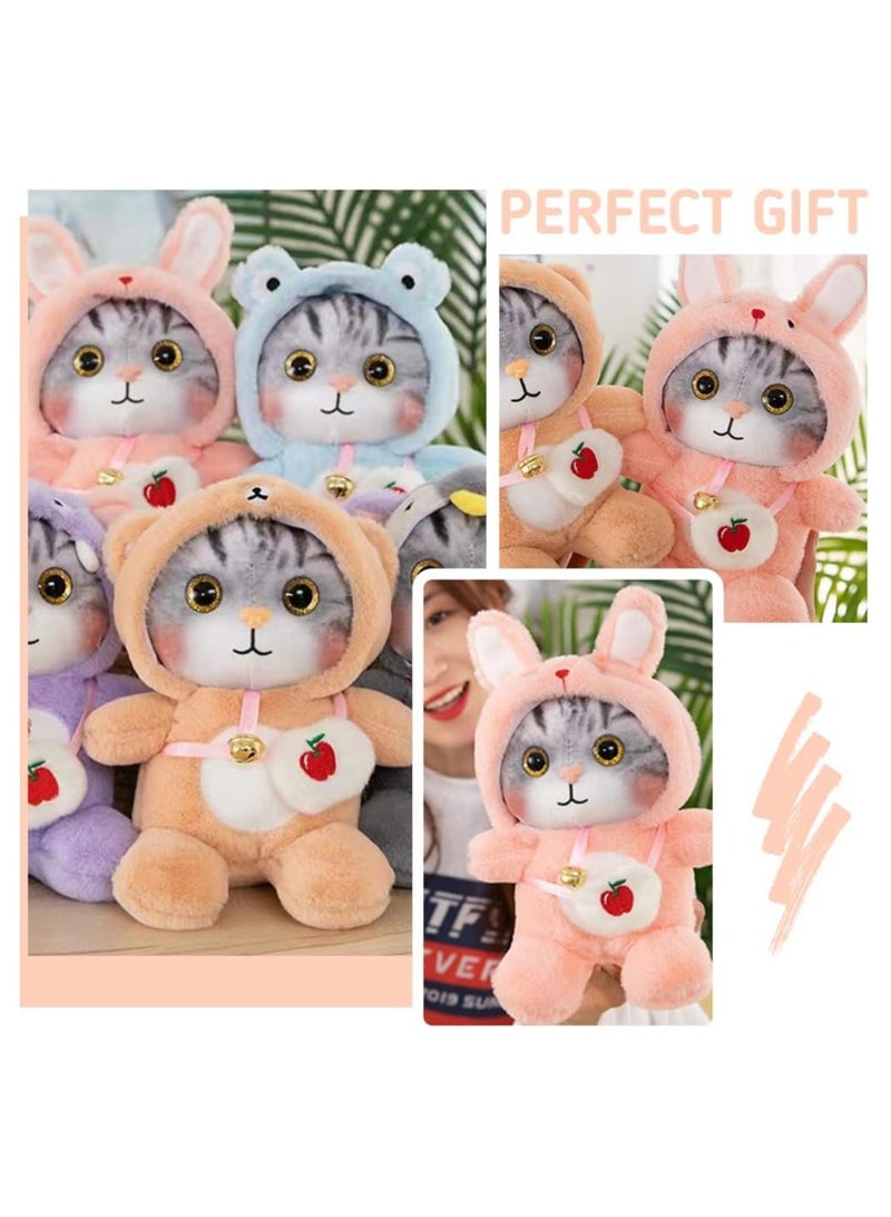 Cat Plush Toy in Penguin Outfit - Soft Cuddly Gift for Boys & Girls, Perfect Birthday Present (Pink)