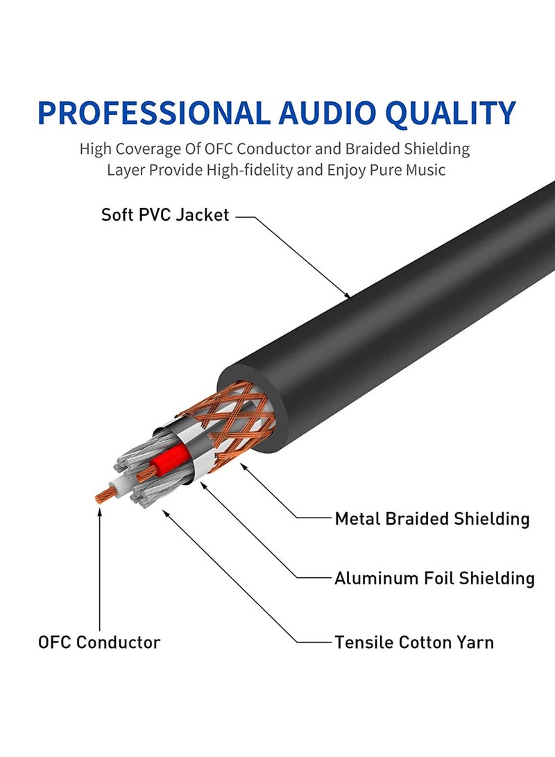 XLR to TS 6.35mm Microphone Cable Mono 6.35mm 1/4