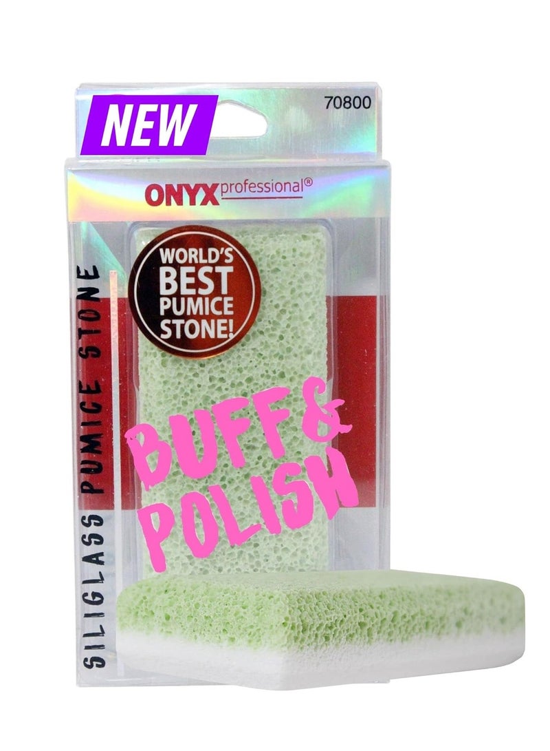 Onyx Professional 2 in 1 Pumice Stone, 100% Siliglass Callus Remover for Feet, Elbows, Knees, Dead Skin, Heels, Hands, Foot File Scrubber Exfoliator Removes Hard, Rough, Dry Skin