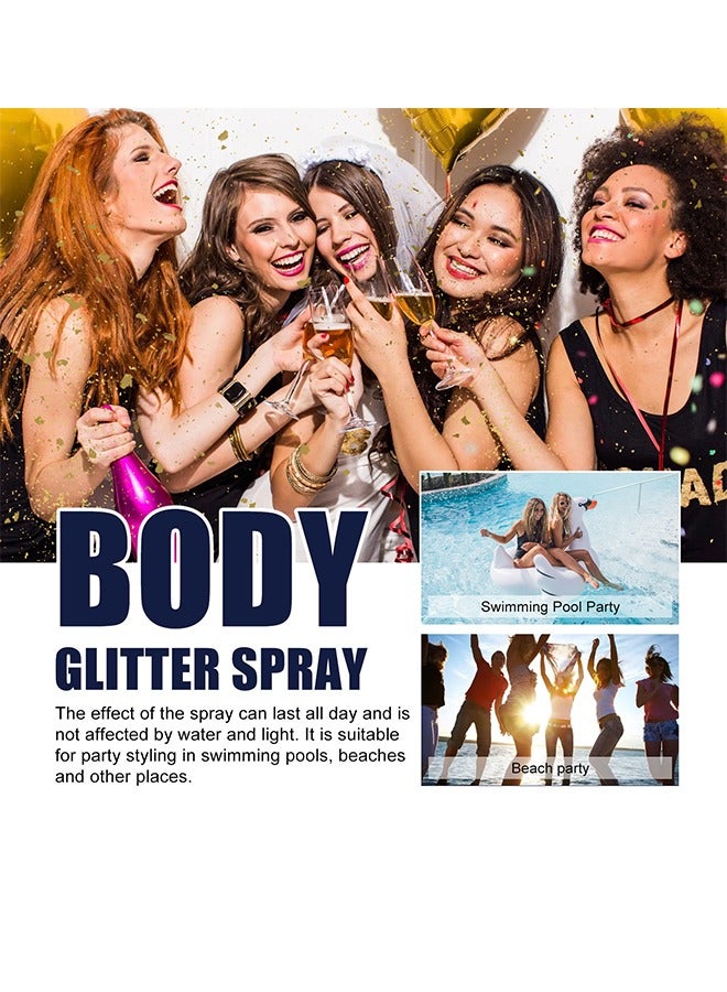 Sparkle Glitter Spray,Body Glitter Spray,Hair Glitter Spray,For Hair And Body Facial Glitter,Eye Glitter,Body Glitter,Carnival Glitter Holiday Accessories