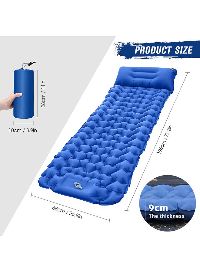 Lightweight Camping Mat with Air Pillow Portable Air Mattress Waterproof Backpacking Sleeping Pad