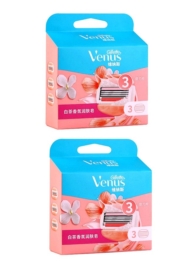 Gillette Venus Comfortglide White Tea Women's Razor Blade Refills, 2Pcs 3Count