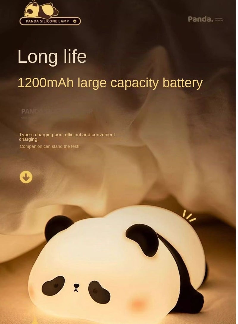 Cute Kids Night Light USB Rechargeable Kids Kindergarten Baby Gift Cute Panda Lamp Touch Color Changing Panda Silicone Night Light Suitable for Children Newborn Room Decoration, Gift，breastfeeding