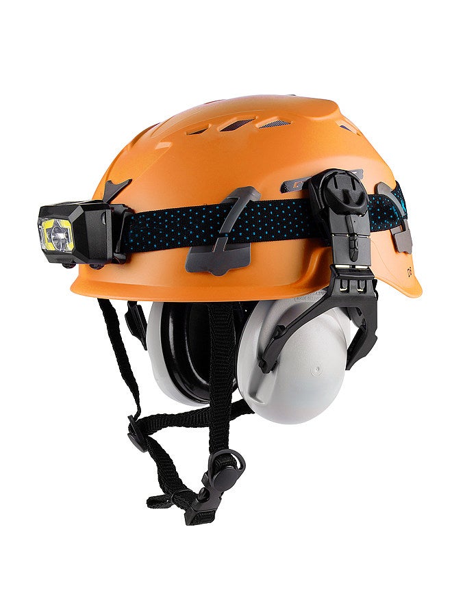 Climbing Helmet Cycle Safety Helmet with Headlamp Earmuff Taillight Attachment Points for Hiking Climbing Caving