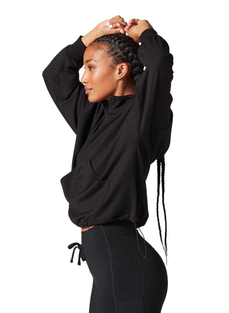 COZY HALF ZIP EBONY SMALL