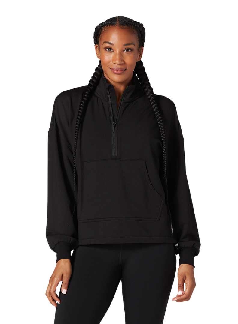 COZY HALF ZIP EBONY SMALL