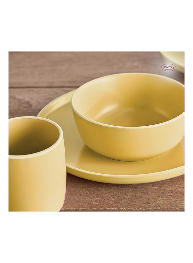 12-Piece Stoneware Cermamic Dinnerware Set Yellow