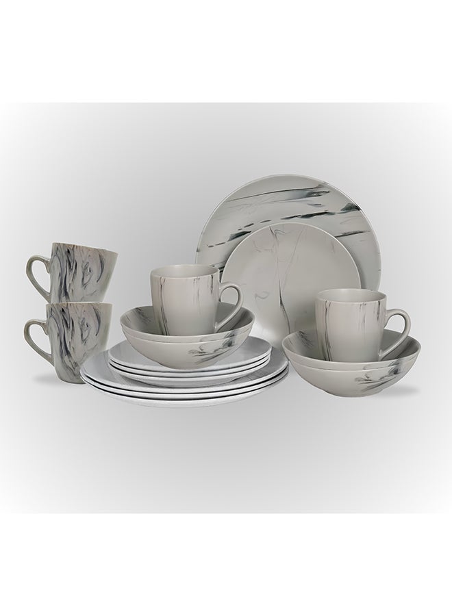 16-Piece Stoneware Cermamic Dinnerware Set Sand Beige