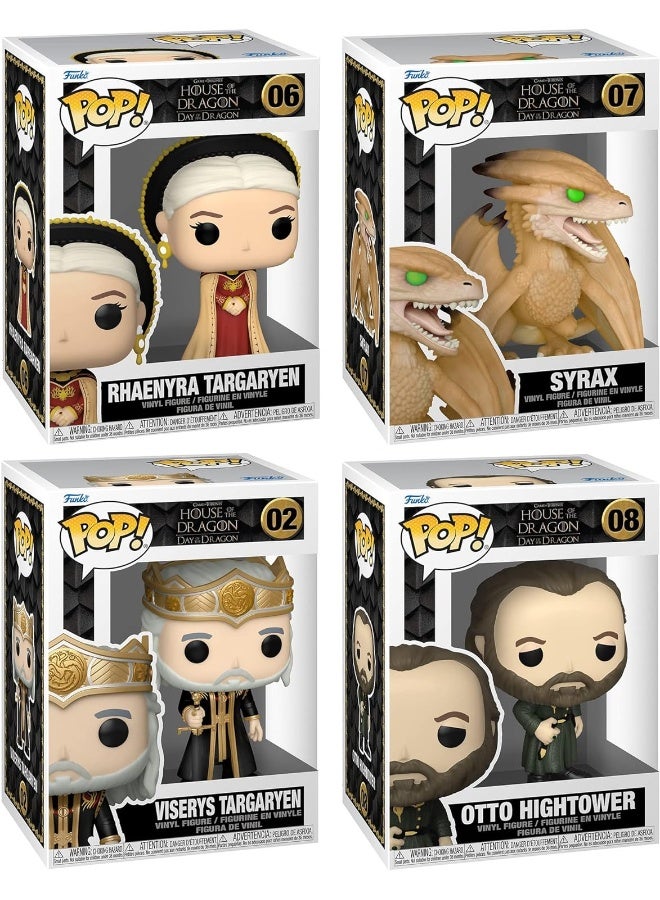 Funko POP! TV: House of The Dragon- Syrax Rhaenyra Targaryen Viserys Targaryen and Otto Hightower