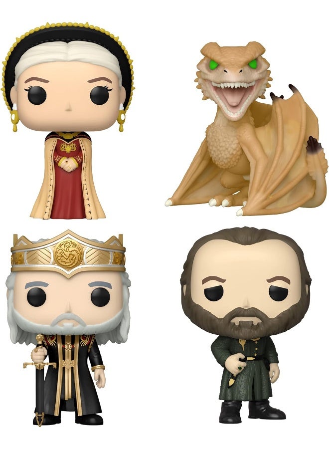 Funko POP! TV: House of The Dragon- Syrax Rhaenyra Targaryen Viserys Targaryen and Otto Hightower