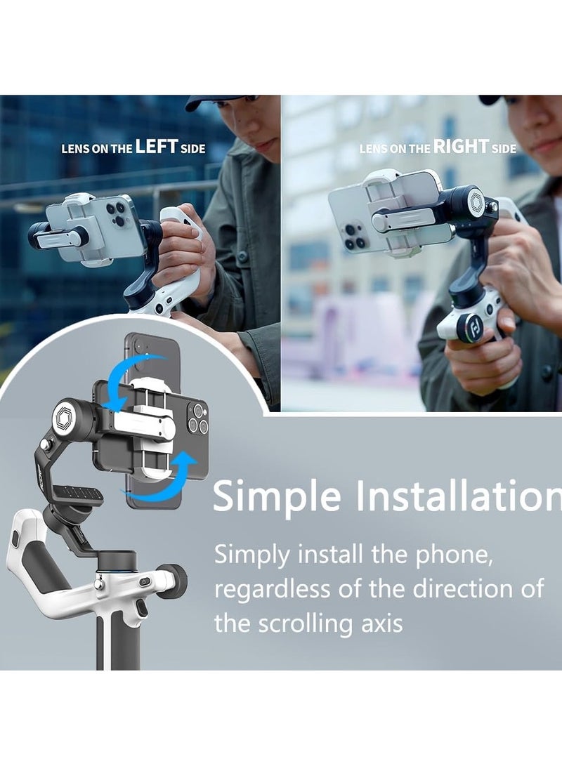 FeiyuTech SCORP Mini P Gimbal Stabilizer for Smartphone,3-Axis Phone Gimbal with ZoomKnob/AI Tracking/Button Control,Stabilizer for iPhone Samsung Huawei MI,Max520g,Tiktok,YouTube Video Recording