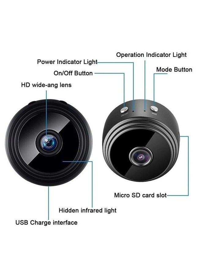 Home Mini Camera with Magnetic Back Cover 1080p 2 Way Voice Home Security Camera Infrared Night Vision Waterproof Camera for Home Office Courtyard and Pets Babys