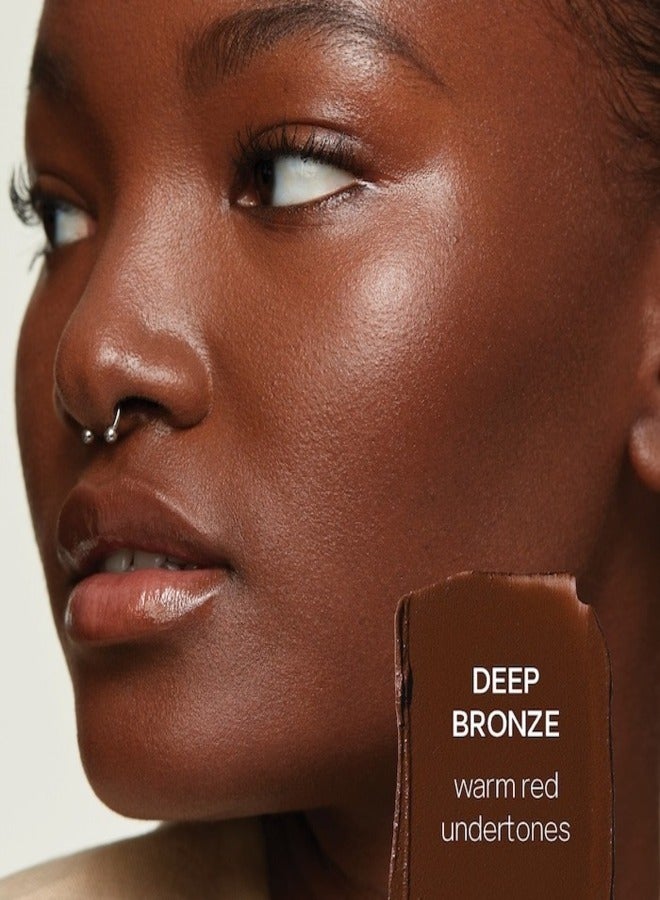 SAIE Sun Melt Natural Cream Bronzer - Deep Bronze - a warm red shade for very dark skin tones 30ml | Lightweight, Blendable, Sun-Kissed Glow