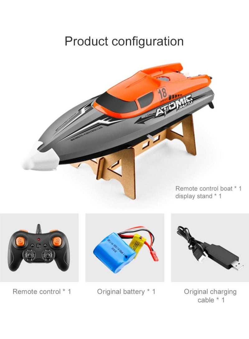 Remote Control Boat Remote Control Boat 30KM/H High Speed IPV7 Waterproof 2.4GHz 4 Channel Racing Boat for Kids Adults