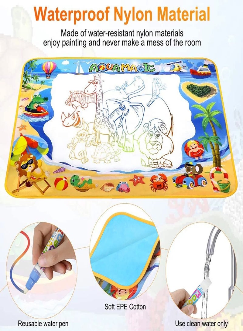 Doodle Drawing Mat, Large Magic Water Drawing Mat Toy Gifts Painting Writing Pad Educational Learning Toys for Boys Girls