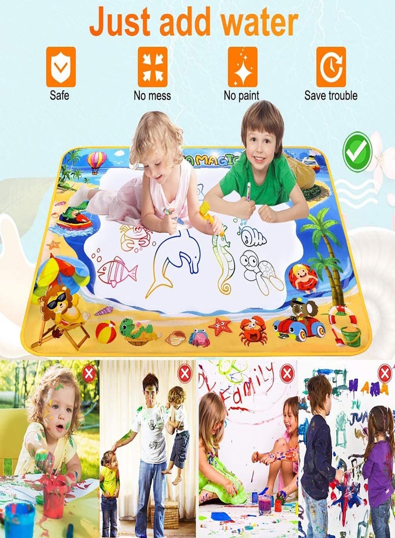 Doodle Drawing Mat, Large Magic Water Drawing Mat Toy Gifts Painting Writing Pad Educational Learning Toys for Boys Girls