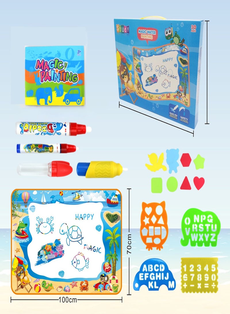 Doodle Drawing Mat, Large Magic Water Drawing Mat Toy Gifts Painting Writing Pad Educational Learning Toys for Boys Girls