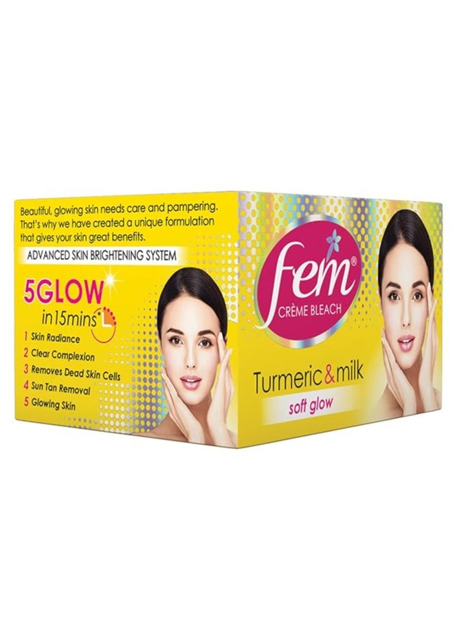 FEM Fairness Creme Bleach (24g) | Advanced Skin Brightening System | Enriched with Real Turmeric Extract & Milk Moisturizers | Paraben, Silicone, and Ammonia Free