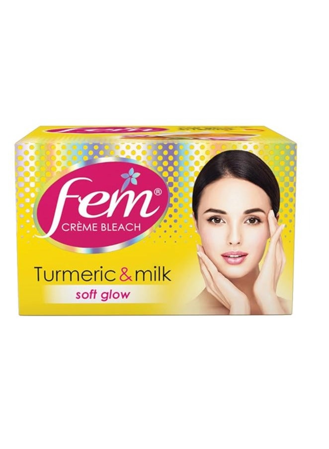 FEM Fairness Creme Bleach (24g) | Advanced Skin Brightening System | Enriched with Real Turmeric Extract & Milk Moisturizers | Paraben, Silicone, and Ammonia Free