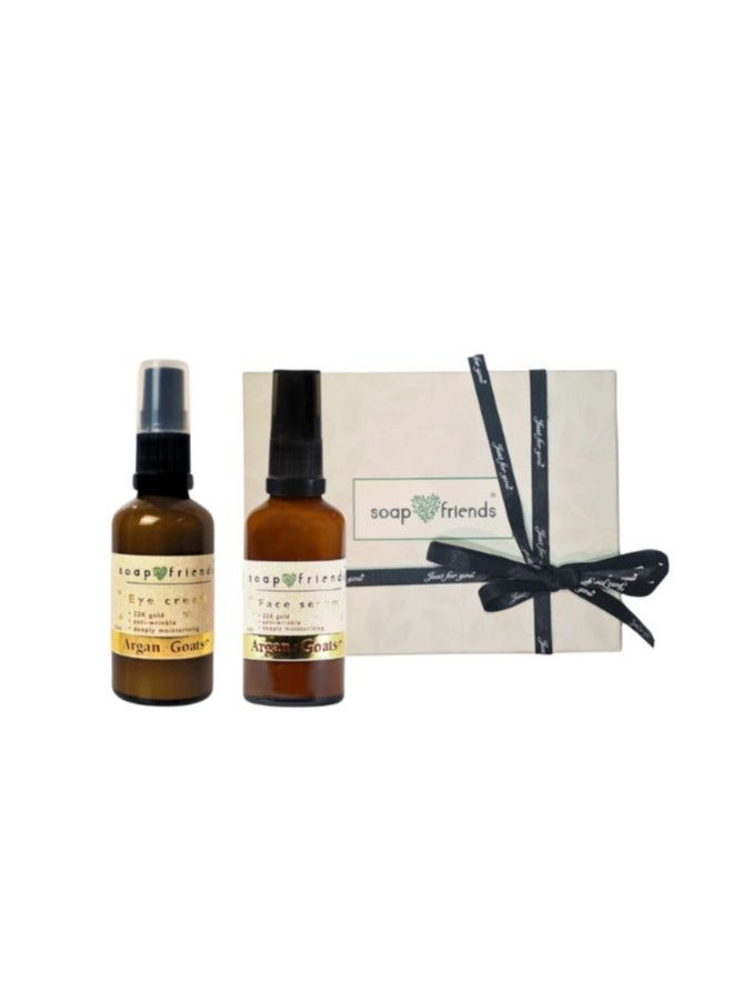 50 ml Anti-Wrinkle Face Serum & Eye Cream Gift Set by Soap&Friends, Set of 2