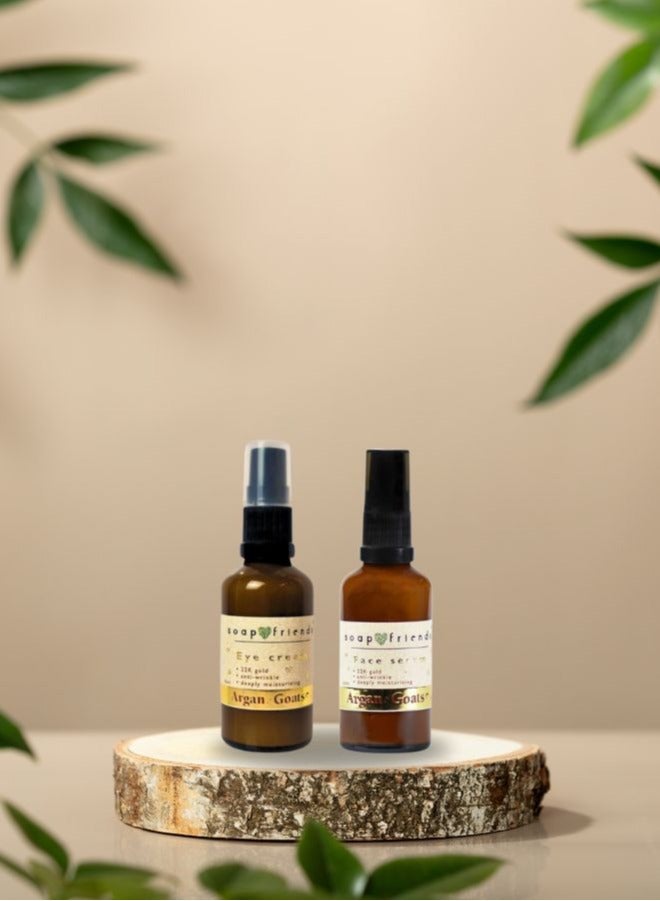 50 ml Anti-Wrinkle Face Serum & Eye Cream Gift Set by Soap&Friends, Set of 2