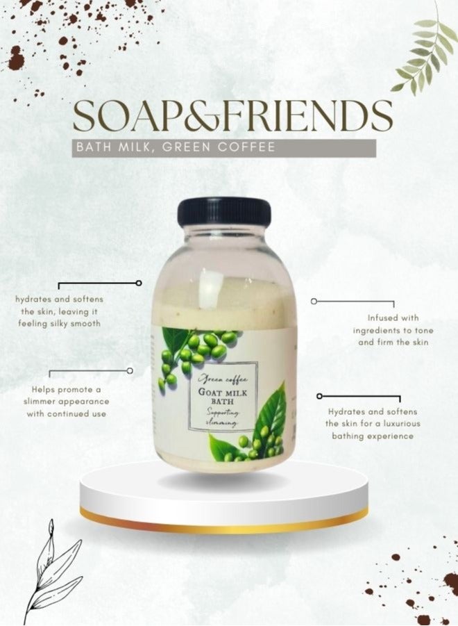 Green Coffee Slimming Bath Milk, Body Balm, Body Scrub & Massage Block Gift Set, Set of 4