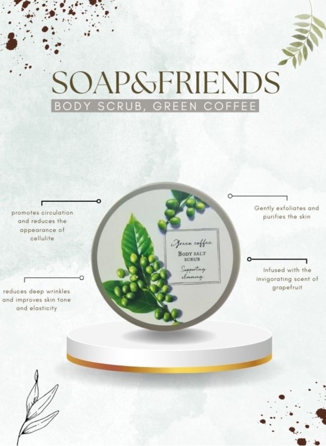 Green Coffee Slimming Bath Milk, Body Balm, Body Scrub & Massage Block Gift Set, Set of 4