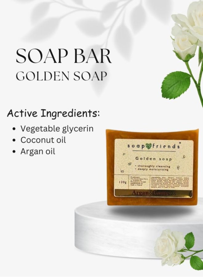 Argan & Goat 200 ml Body Scrub, 180 ml Body Butter & 130 g Soap Bar Gift Set by Soap&Friends, Set of 3