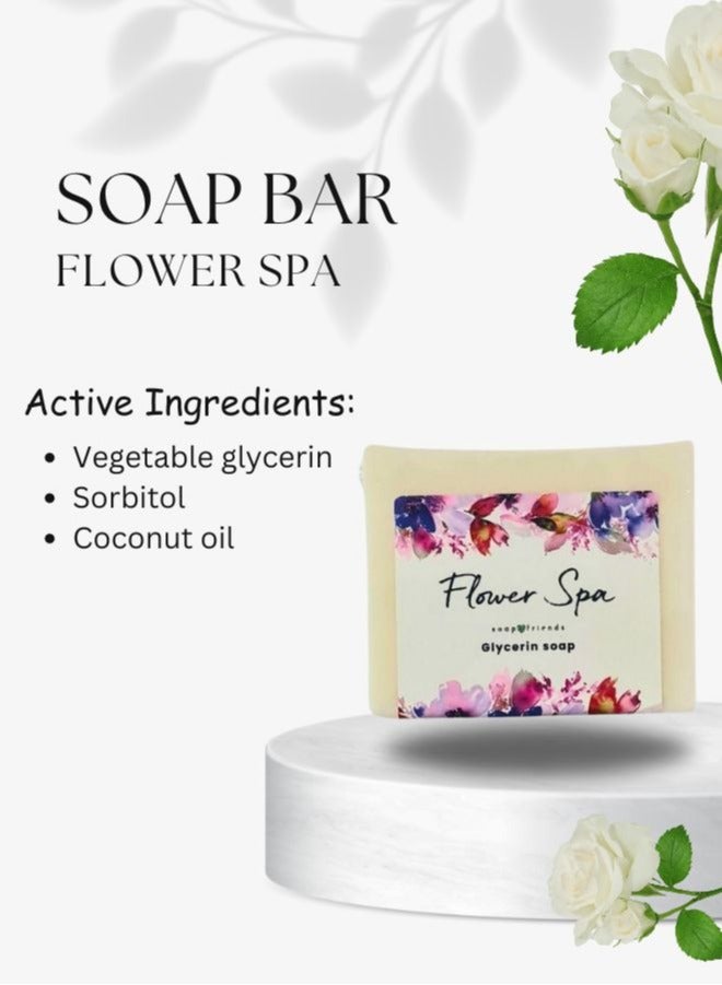 Flower Scent 250ml Body Butter, 250ml Body Scrub & 130g Soap Bar, Set of 3 Nourishing Skincare Gift for Women