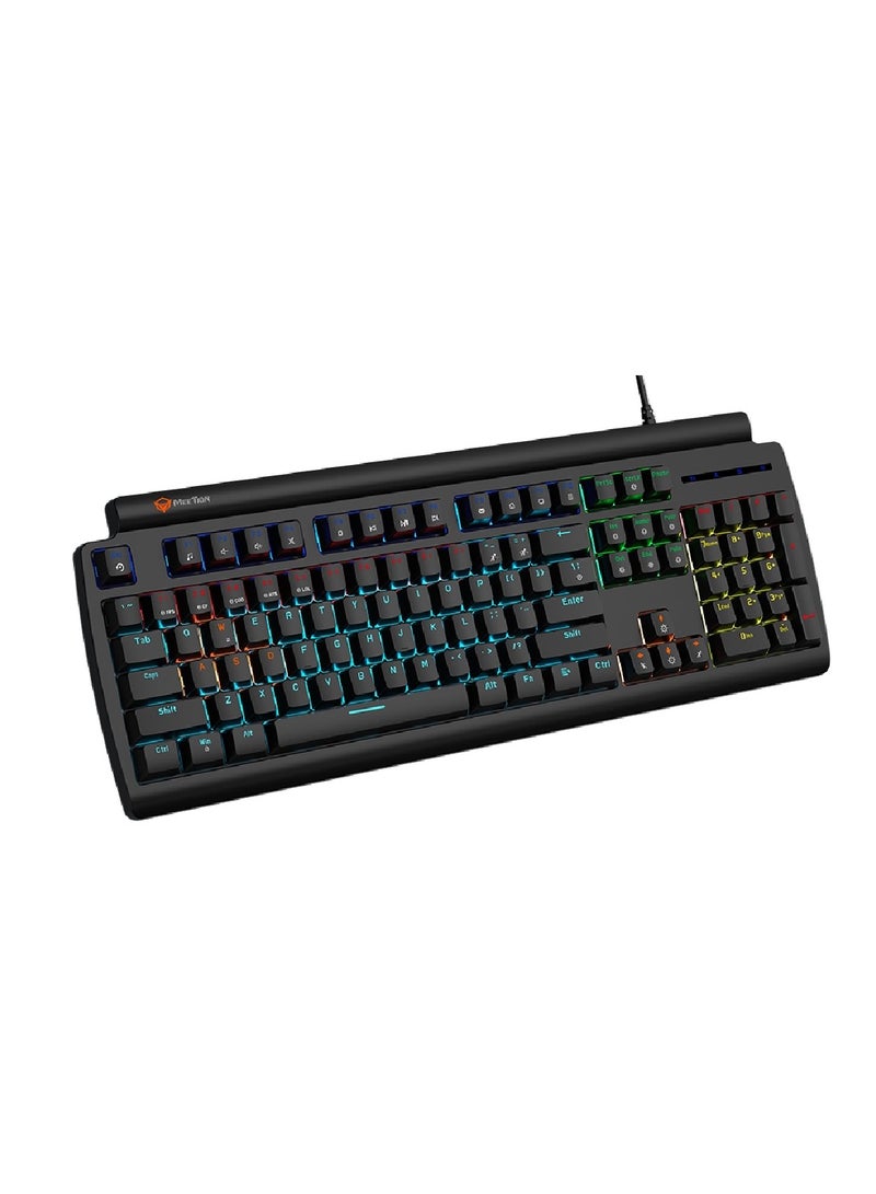 MT-MK600MX Gaming Keyboard 12 Multimedia Shortcuts Keys With True Mechanical Fixed Shaft LED Backlight Brightness Adjustable Wired Anti-Ghosting Mechanical Keyboard For Windows And Mac Black