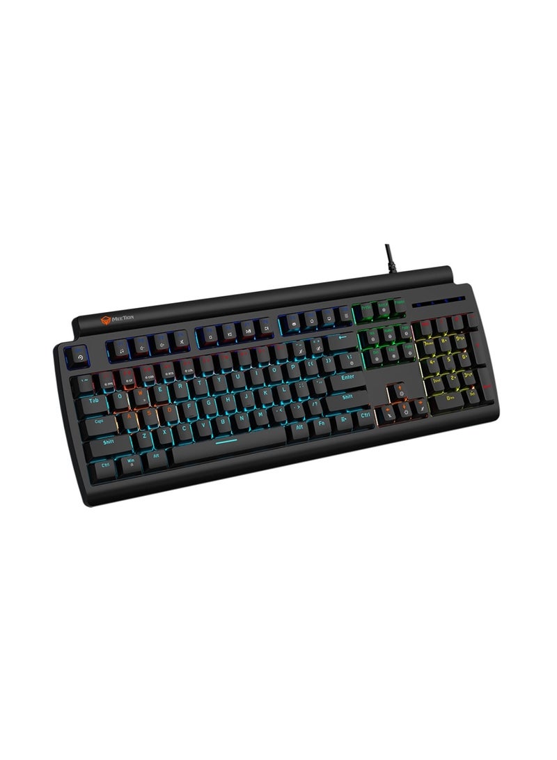 MT-MK600MX Gaming Keyboard 12 Multimedia Shortcuts Keys With True Mechanical Fixed Shaft LED Backlight Brightness Adjustable Wired Anti-Ghosting Mechanical Keyboard For Windows And Mac Black