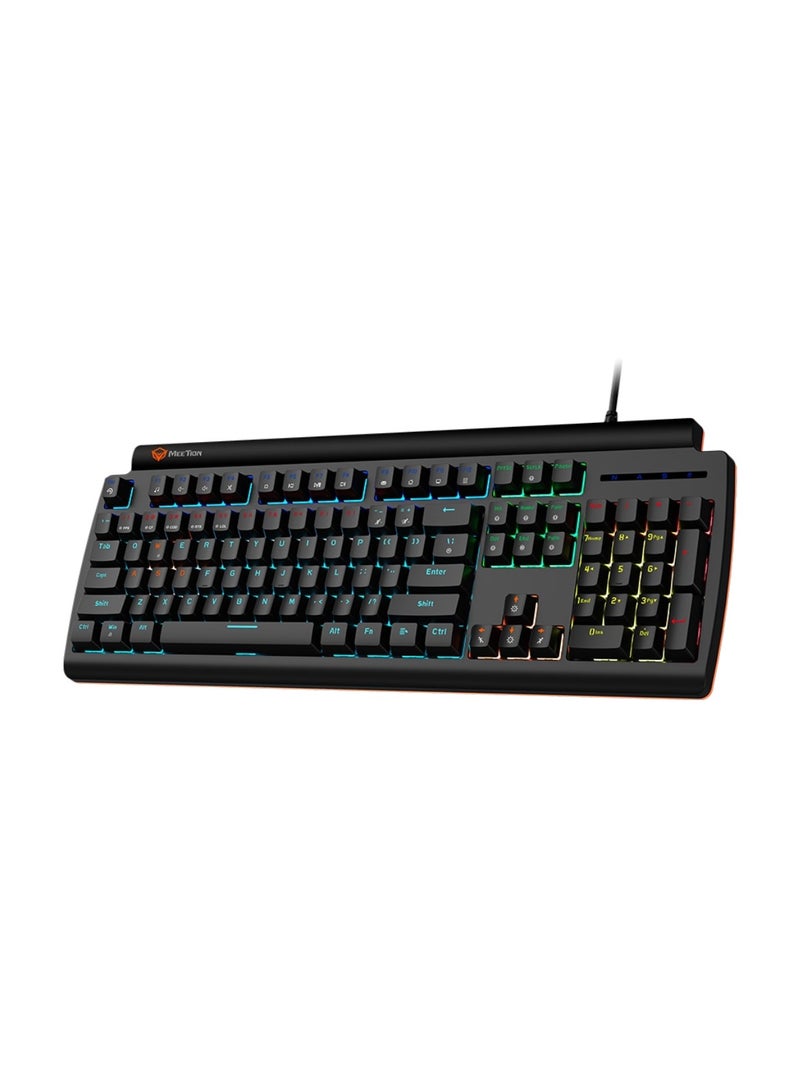 MT-MK600MX Gaming Keyboard 12 Multimedia Shortcuts Keys With True Mechanical Fixed Shaft LED Backlight Brightness Adjustable Wired Anti-Ghosting Mechanical Keyboard For Windows And Mac Black