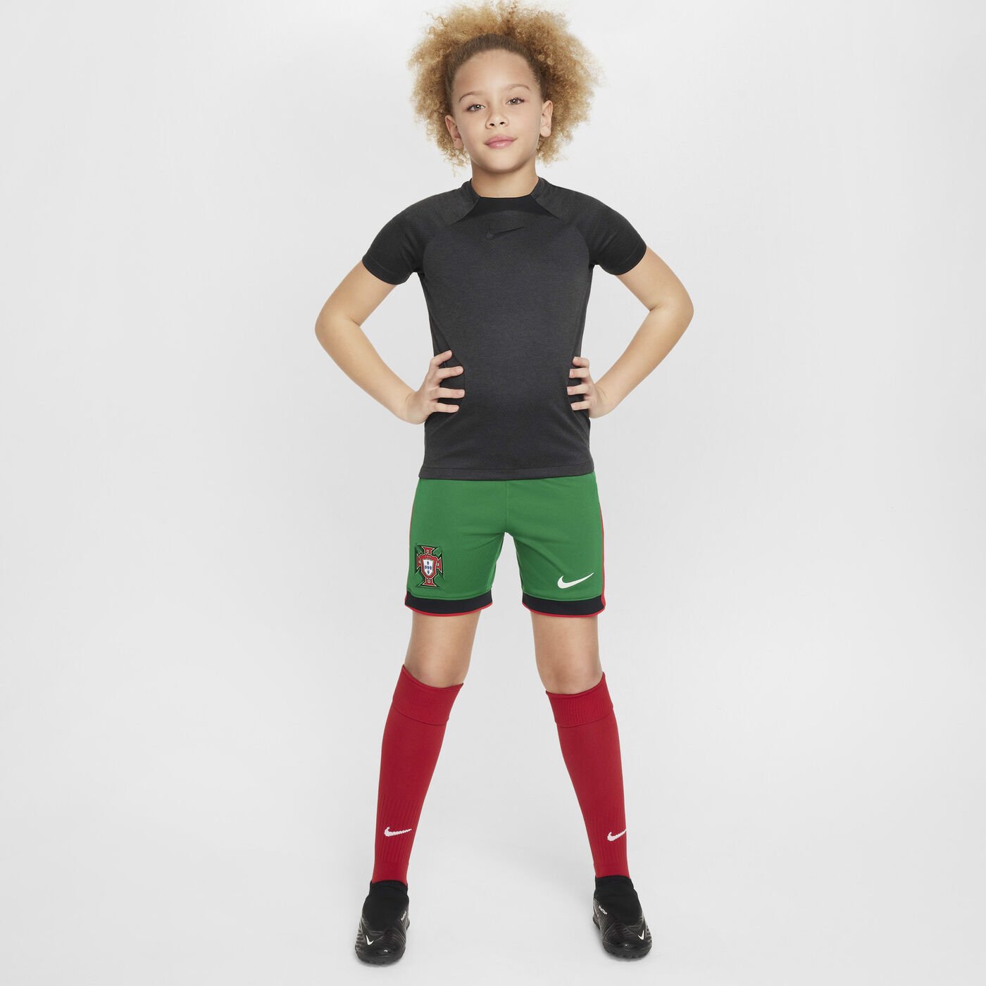 Kids' Portugal 2024 Stadium Home Dri-FIT Football Replica Shorts