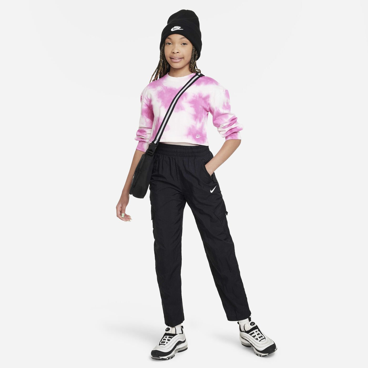 Kids' Sportswear High-Waisted Cargo Trousers