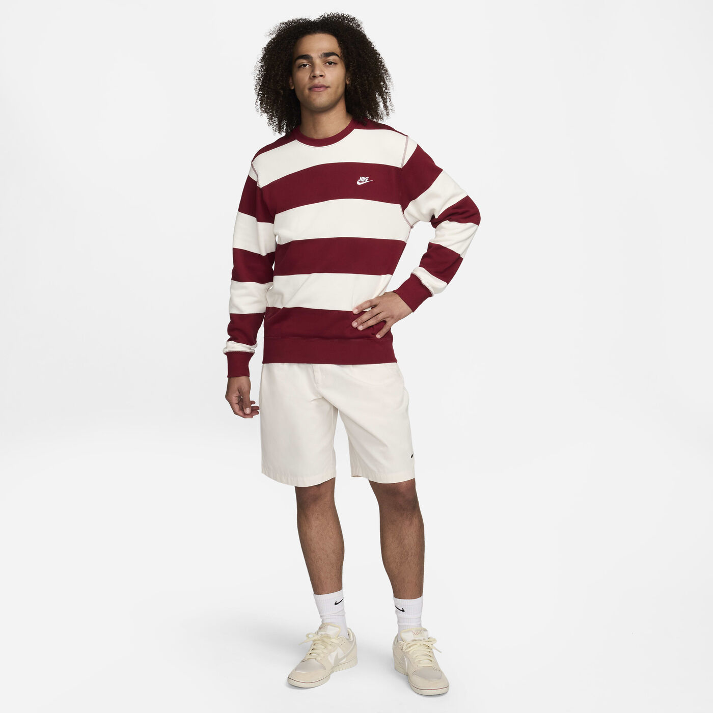 Men's Club Fleece Striped Heavyweight Crew