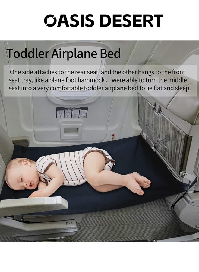 Airplane Bed for Toddler, Toddler Aircraft Bed Child Seat Extender Portable Toddler Travel Bed Aircraft Leg Rest Child Lying Down Baby Travel Essentials Flight Sleep (Black)