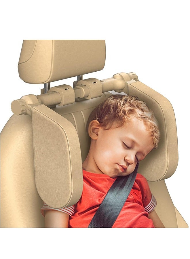 Adjustable U Shaped Car sleeping Headrest Pillow With Poles Gold