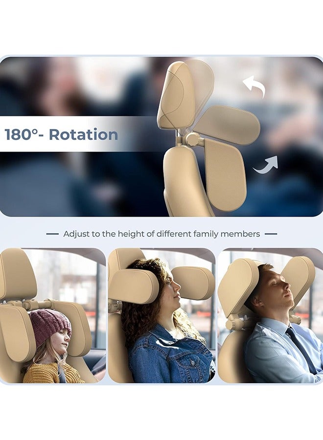 Adjustable U Shaped Car sleeping Headrest Pillow With Poles Gold