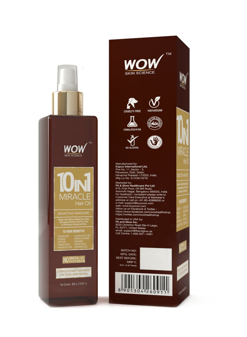 WOW Skin Science 10-in-1 Active Hair Oil - 200 ml