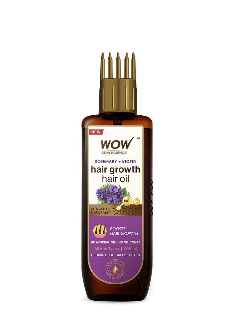 WOW Skin Science Rosemary with Biotin Hair Growth Oil | Stimulates New Hair Growth | Controls Hair Fall & Reduces Hair Breakage | Gives Healthy Hair