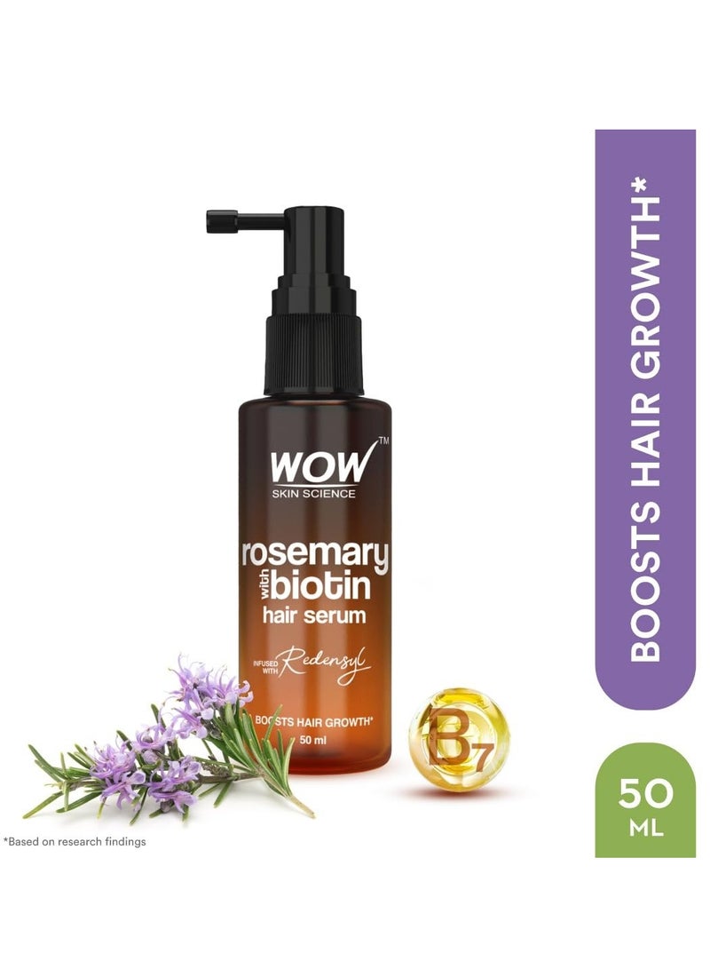 WOW Skin Science Rosemary & Biotin Hair Serum | Strengthens Weak Hair | Adds Volume | Revitalizes Hair | 50ml