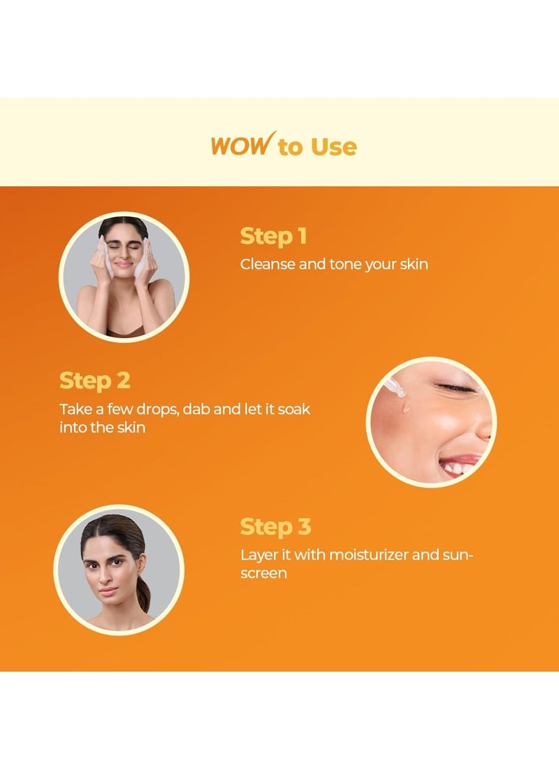 WOW Skin Science Brightening 20% Vitamin C Face Serum | Boost Collagen and Elastin for Anti aging, Skin Repair | For Dark Circles, Fine Lines | Glowing Skin | Hydrates | 15 ml | Pack of 3