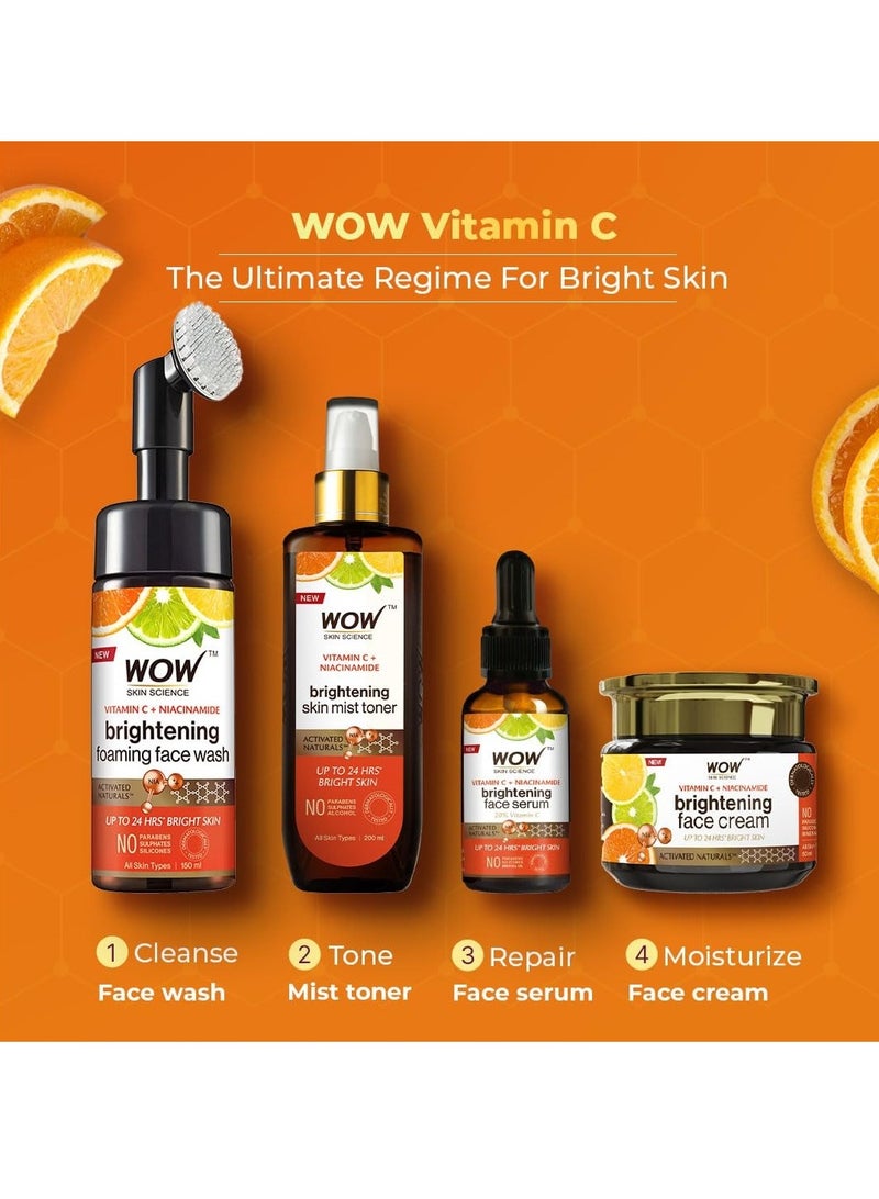 WOW Skin Science Brightening 20% Vitamin C Face Serum | Boost Collagen and Elastin for Anti aging, Skin Repair | For Dark Circles, Fine Lines | Glowing Skin | Hydrates | 15 ml | Pack of 3