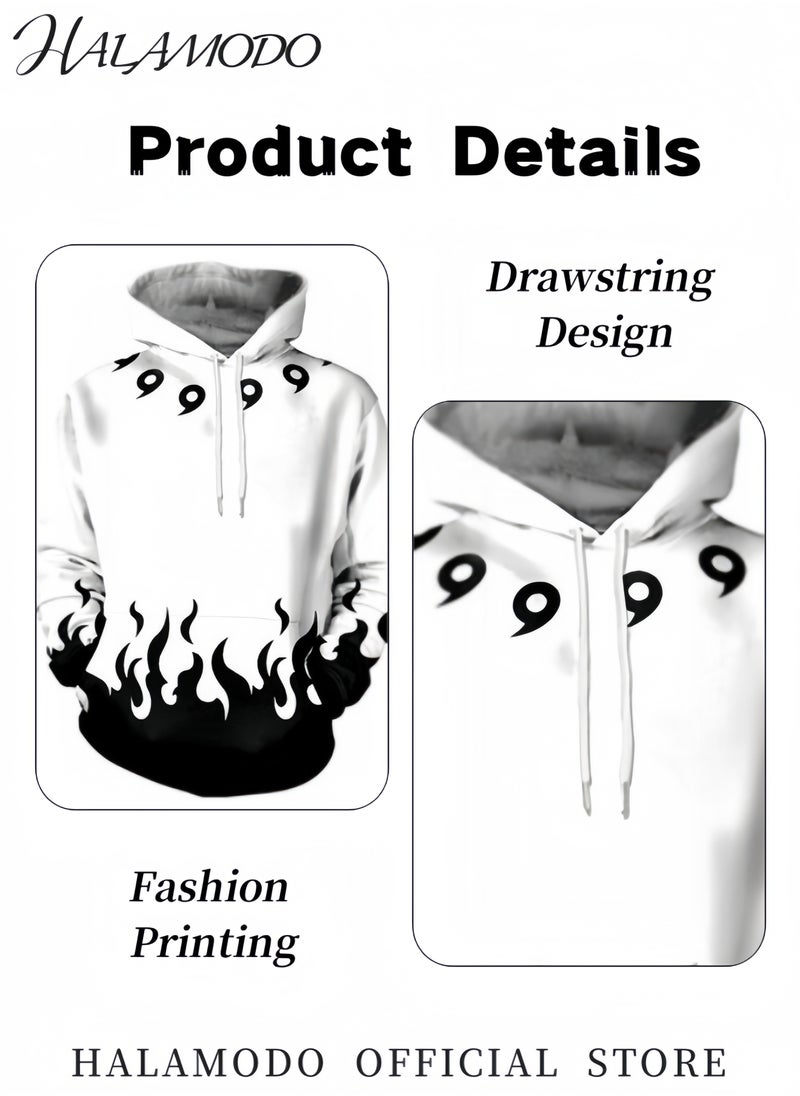 Unisex Hoodies with 3D Printed Cosplay Sweatshirt Novelty Long-Sleeved Tops Fashion Youth Pullovers Casual Sweatshirts Sportswear with Drawstrings & Large Pockets for Men Women Boys Girls