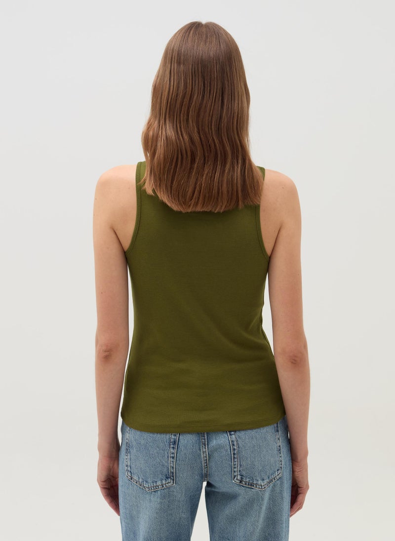 Tank top with cut-out detail